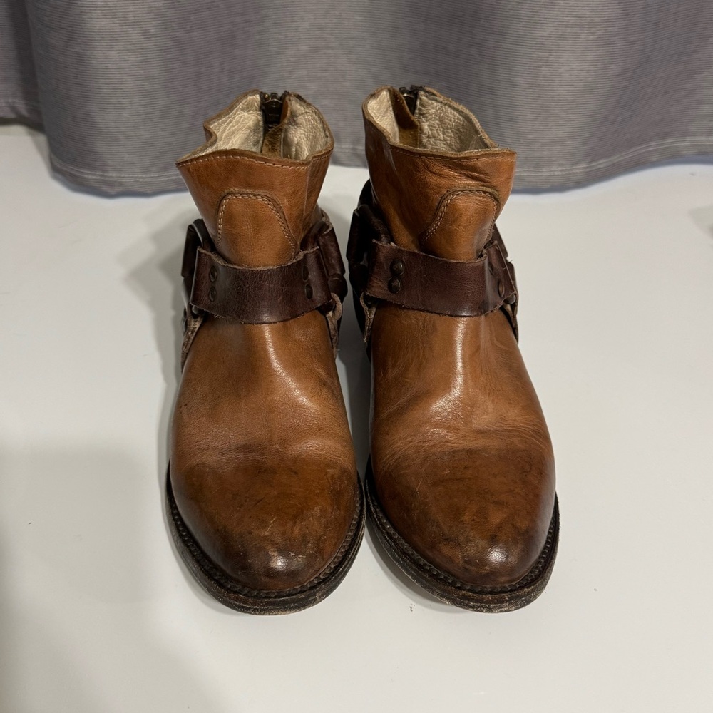 Freebird Brown Leather Phlow Ankle Boots - size 7
